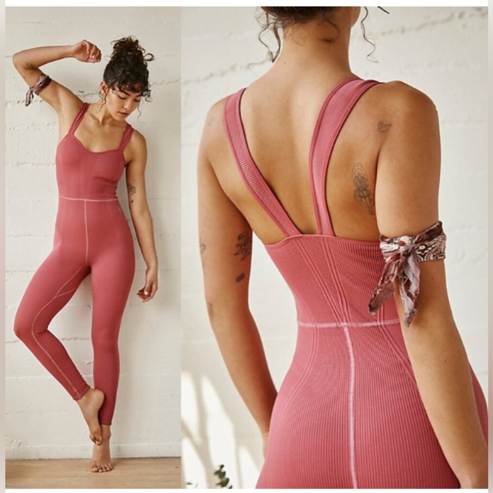 NWOT FP Movement Free People High Fidelity Onesie in Woodrose size XS/S - Picture 2 of 6